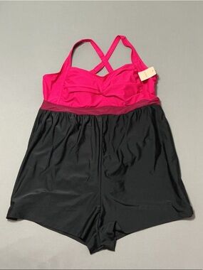 BloomChic 22/24 NWT Hot Pink and Black One-Piece Swimsuit